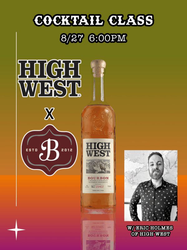 High West Whiskey x Bluebeard Cocktail Class